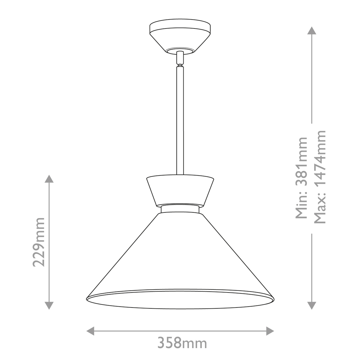 Подвесной светильник с белым стеклянным конусным плафоном Alora Mood в Липецке