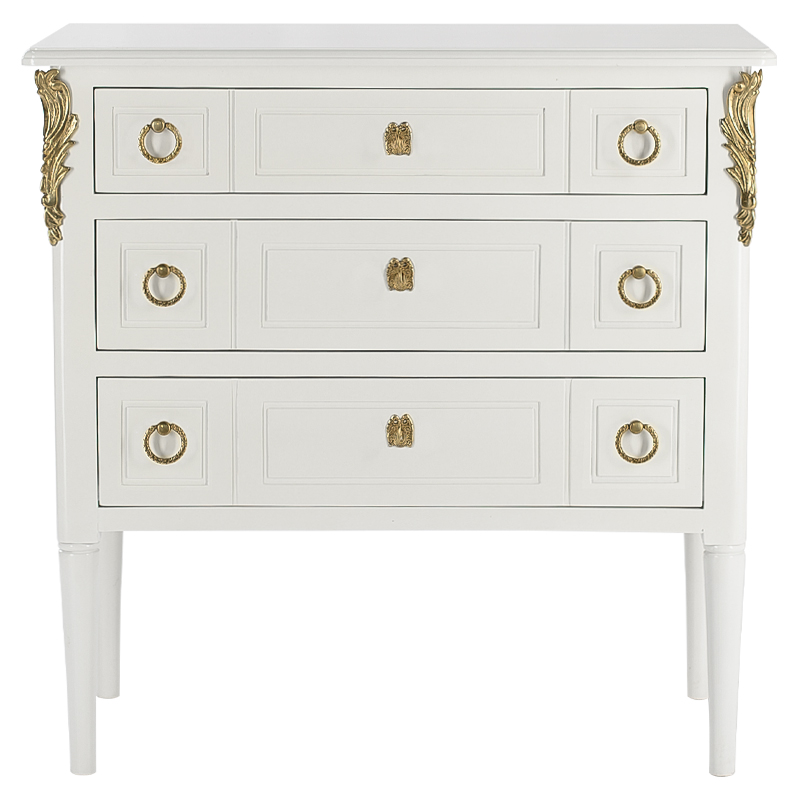 Комод белый L.XV CHEST OF DRAWERS Aurore Белый Золотой Комод белый L.XV CHEST OF DRAWERS Aurore Белый Золотой в Липецке | Loft Concept