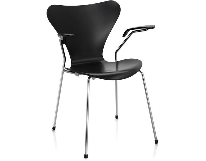 Стул Series 7 Chair Белый Черный Серебряный Стул Series 7 Chair Белый Черный Серебряный в Липецке | Loft Concept