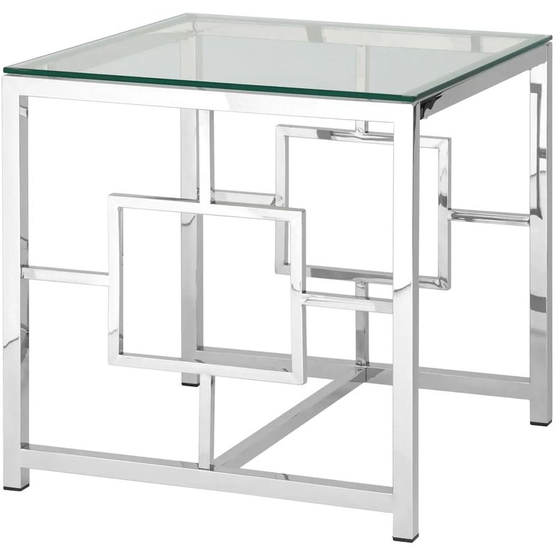 Стол приставной Milan Tables Silver Серебряный Прозрачное Стекло Стол приставной Milan Tables Silver Серебряный Прозрачное Стекло в Липецке | Loft Concept