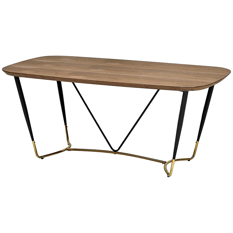 Обеденный стол Ariyan Dinner Table Коричневый Черный Золотой Обеденный стол Ariyan Dinner Table Коричневый Черный Золотой в Липецке | Loft Concept