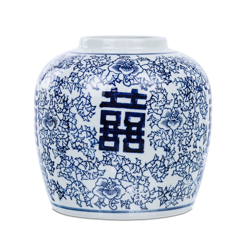 Китайская ваза Blue & White Ornament Vase Белый Синий Китайская ваза Blue & White Ornament Vase Белый Синий в Липецке | Loft Concept
