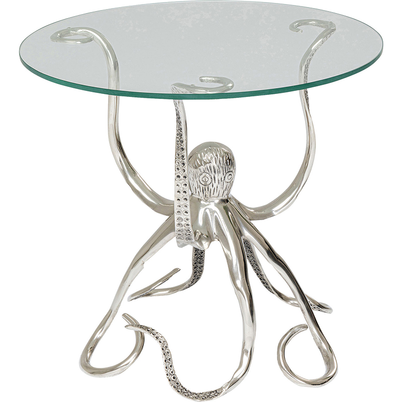 Приставной стол Silver Octopus Серебряный Прозрачный Приставной стол Silver Octopus Серебряный Прозрачный в Липецке | Loft Concept