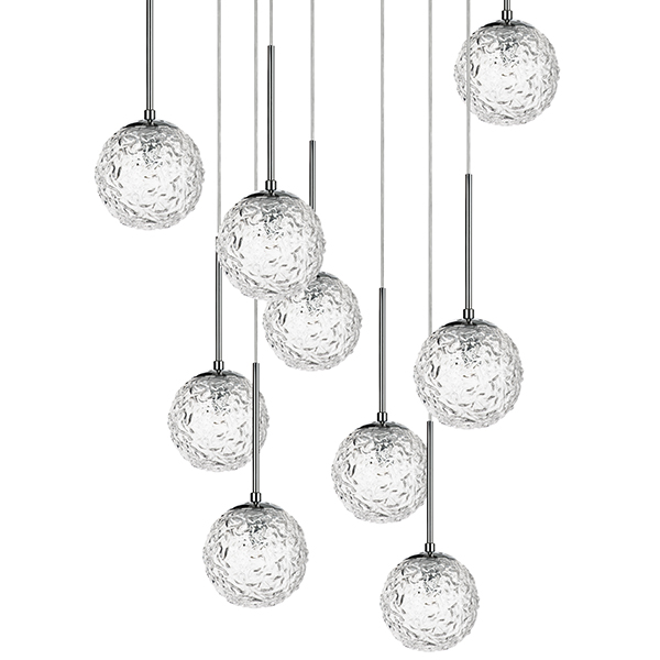 Люстра Soranzo Glass Balls 9 Хром Прозрачный в Липецке | Loft Concept 