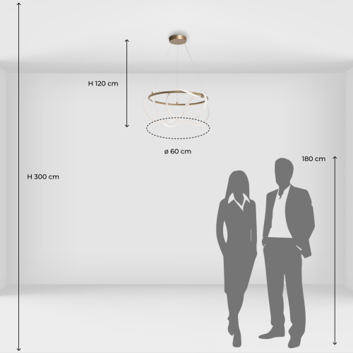Люстра подвесная круглая золотого цвета с белыми изогнутыми световыми линиями Luke Lampco Tracer Lamp в Липецке