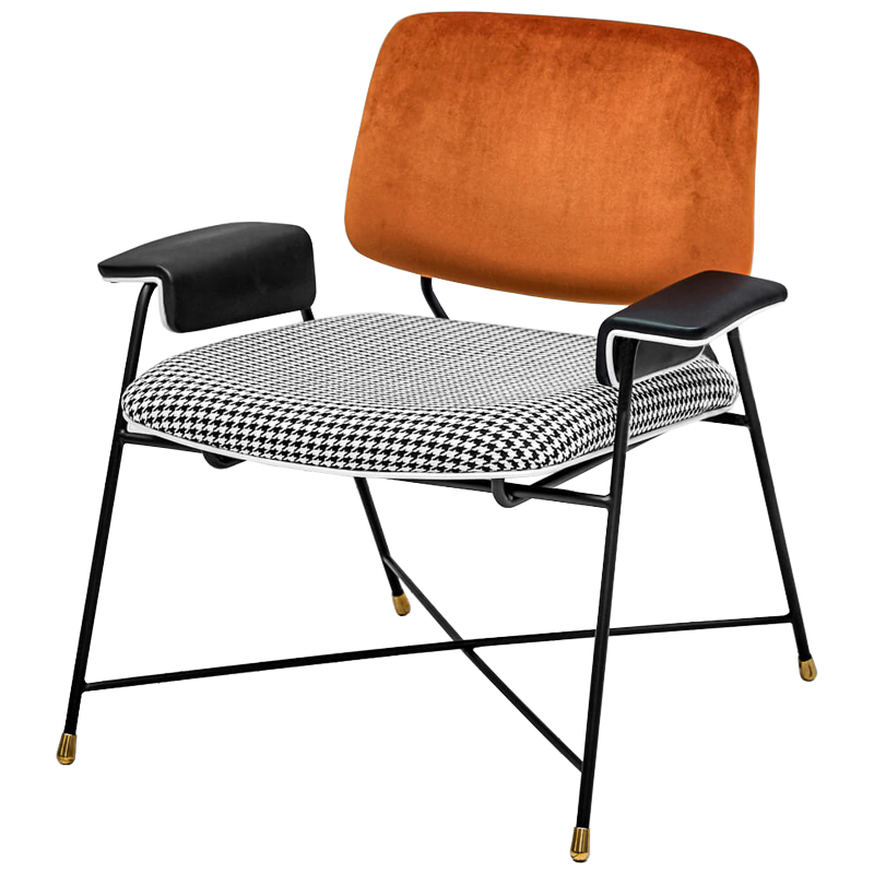 Кресло Bagot Chair Orange Черно-белый Оранжевый Кресло Bagot Chair Orange Черно-белый Оранжевый в Липецке | Loft Concept
