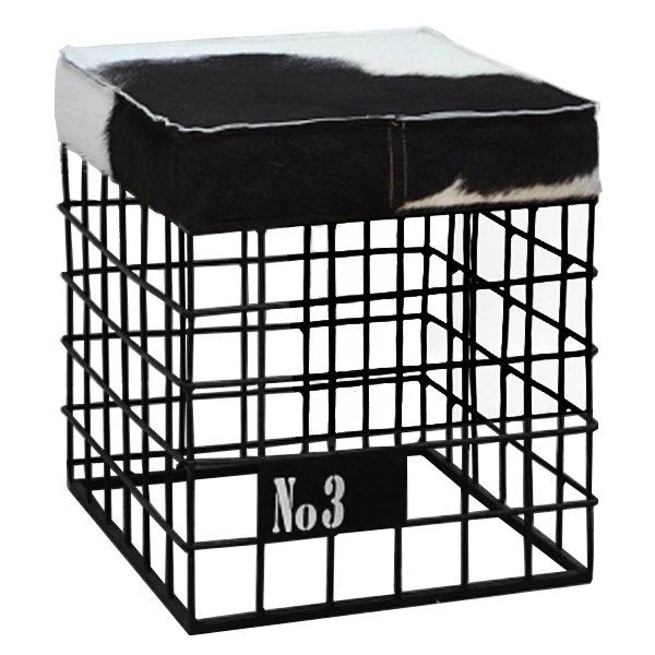 Табурет Cow Skin stool Черно-белый Черный матовый Табурет Cow Skin stool Черно-белый Черный матовый в Липецке | Loft Concept