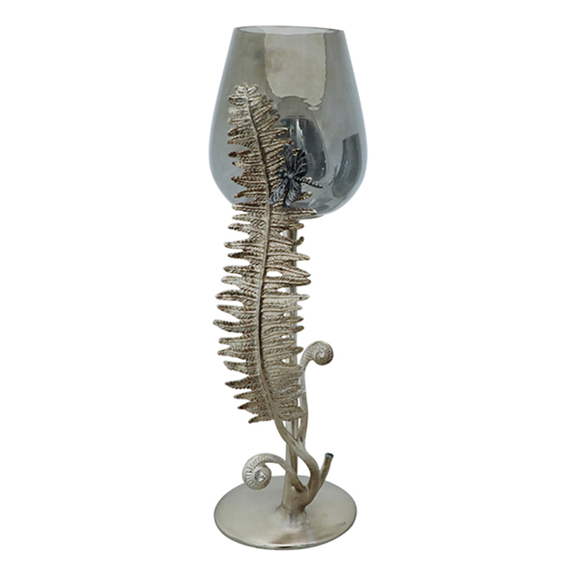 Подсвечник Wineglass and Leaf Винтажное Светлое Золото Подсвечник Wineglass and Leaf Винтажное Светлое Золото в Липецке | Loft Concept