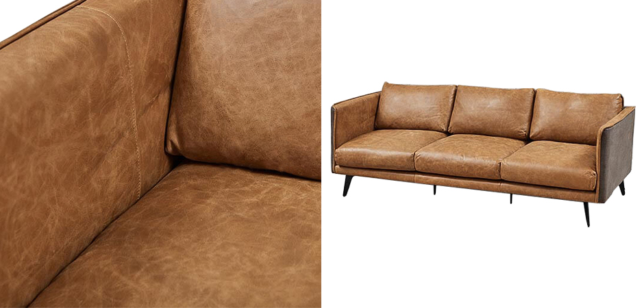 Диван Caramel Leather & Textiles Triple Sofa Диван Caramel Leather & Textiles Triple Sofa - Loft-Concept в Липецке