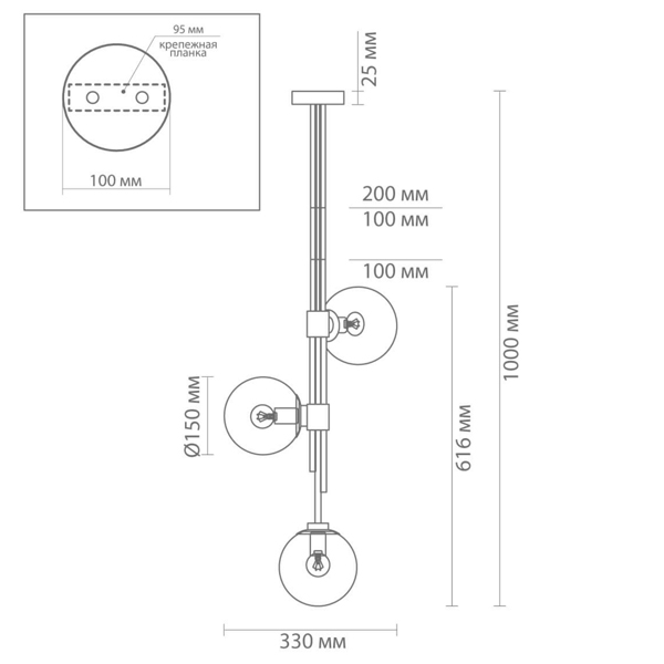 Светильник TRILOGY Ceiling Light Clear glass 100 Светильник TRILOGY Ceiling Light Clear glass 100 в Липецке