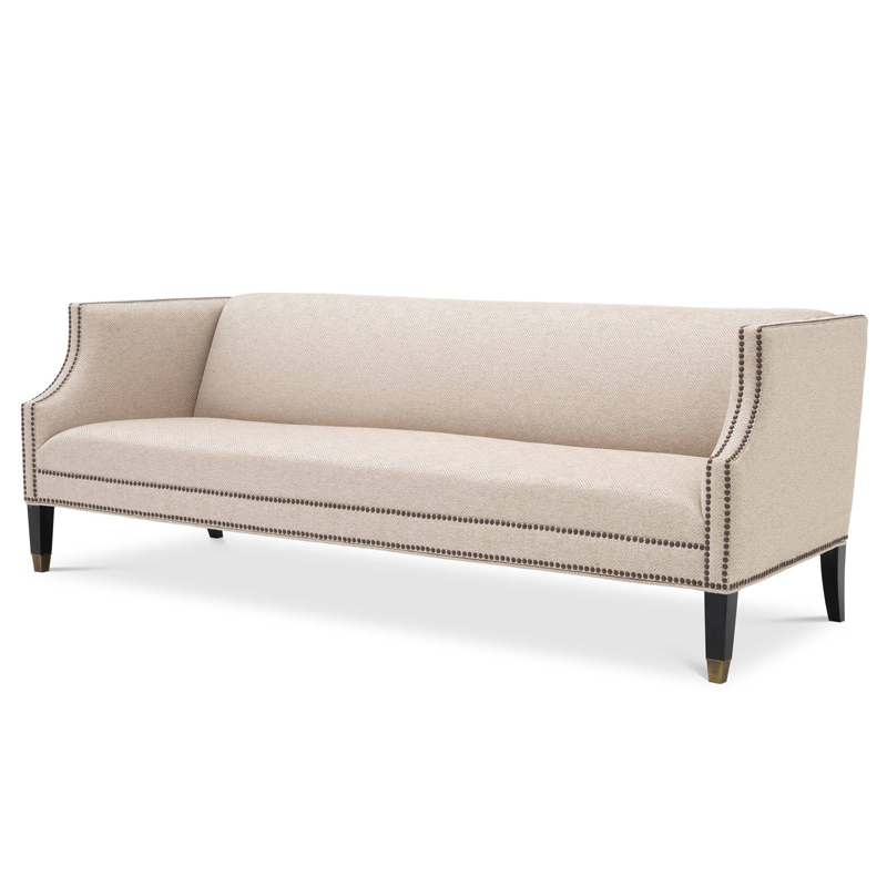 Диван Eichholtz Sofa Doheny Песочный Латунь Черный Диван Eichholtz Sofa Doheny Песочный Латунь Черный в Липецке | Loft Concept
