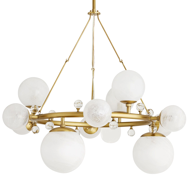 Люстра Arteriors TROON ROUND CHANDELIER Золотой Белый Люстра Arteriors TROON ROUND CHANDELIER Золотой Белый в Липецке | Loft Concept