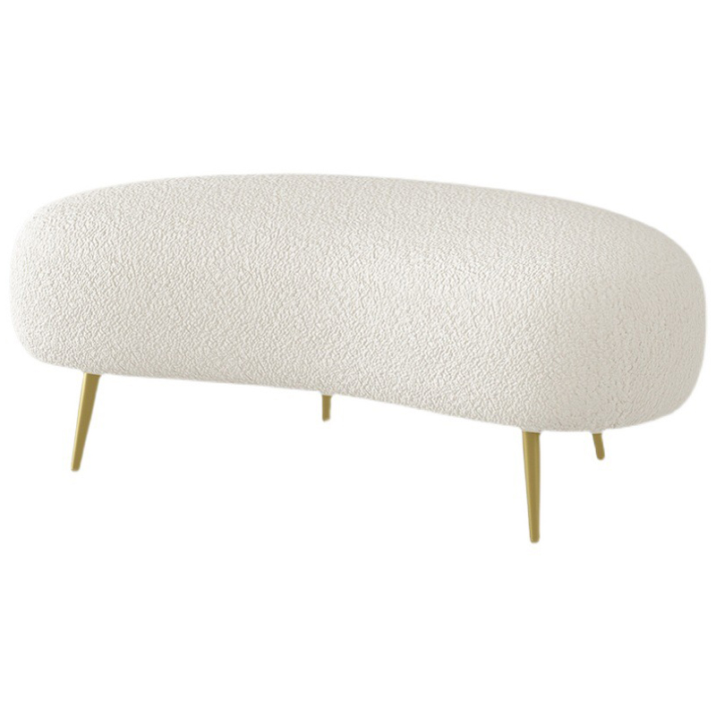 Банкетка Edmund White Boucle Banquet Белый Глянцевое золото в Липецке | Loft Concept 