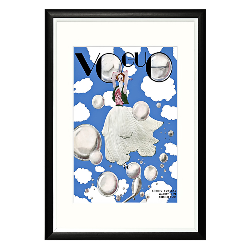 Постер Vogue January 1931 Черный Белый Синий Постер Vogue January 1931 Черный Белый Синий в Липецке | Loft Concept