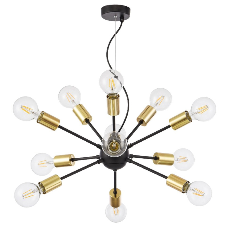 Люстра Sputnik 12 Black and Gold Черный Золотой Люстра Sputnik 12 Black and Gold Черный Золотой в Липецке | Loft Concept