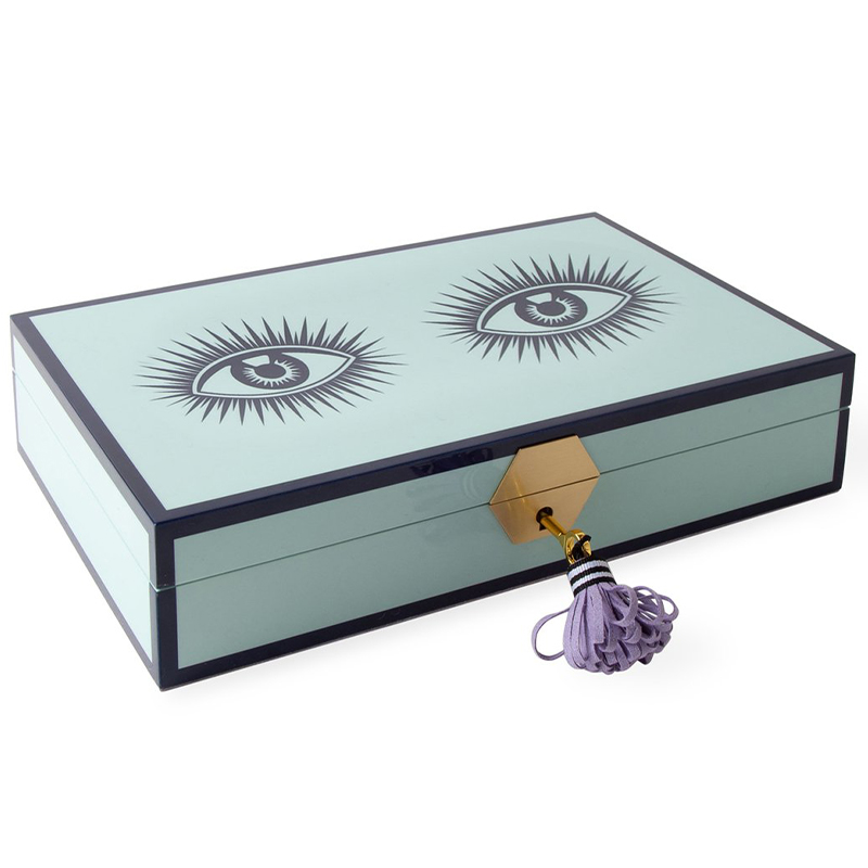 Шкатулка LE WINK LACQUER JEWELRY BOX Jonathan Adler Мятный Сиреневый Темно-синий Шкатулка LE WINK LACQUER JEWELRY BOX Jonathan Adler Мятный Сиреневый Темно-синий в Липецке | Loft Concept