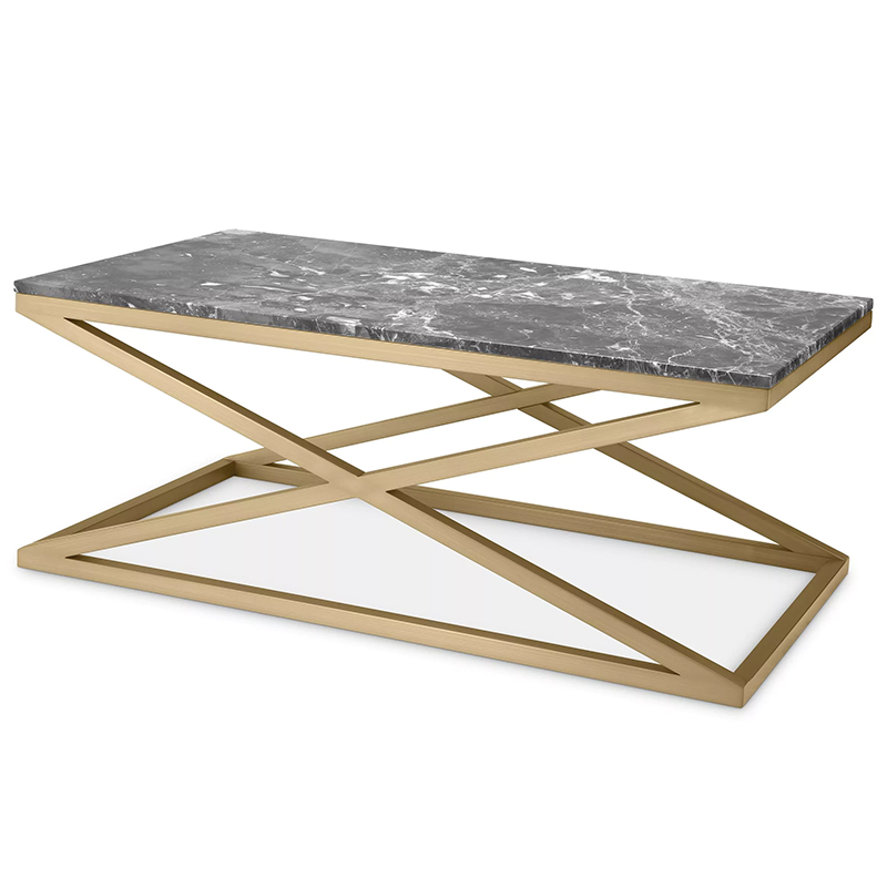 Кофейный стол Eichholtz Coffee Table Criss Cross Латунь Серый Кофейный стол Eichholtz Coffee Table Criss Cross Латунь Серый в Липецке | Loft Concept
