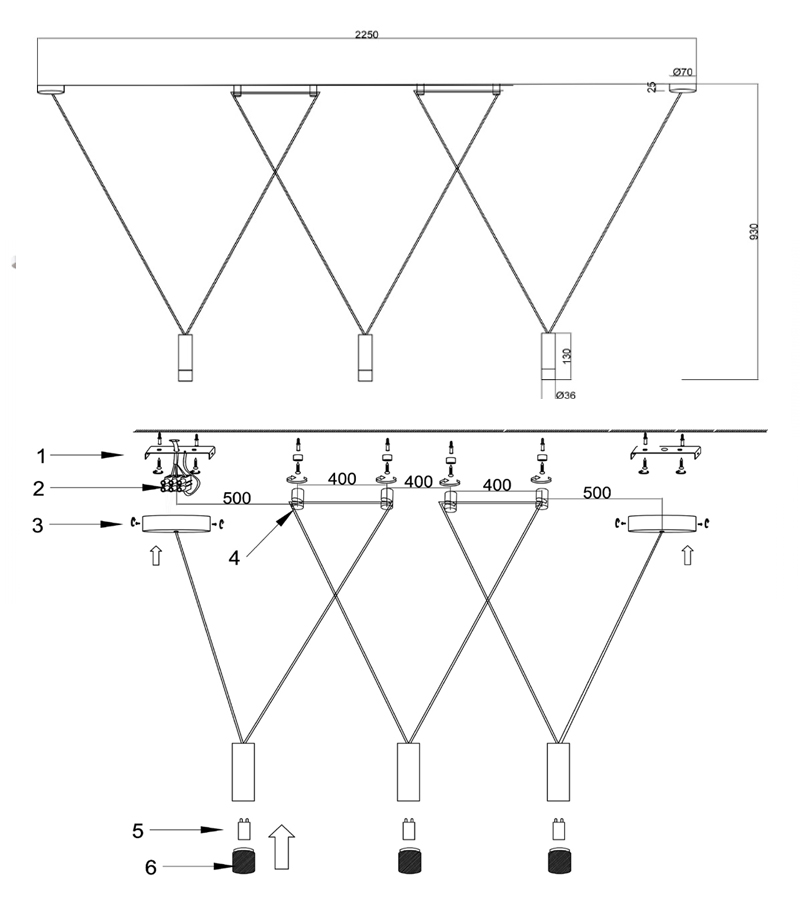 Wireflow LED White Suspension lam 3 патрона Wireflow LED White Suspension lam 3 патрона в Липецке