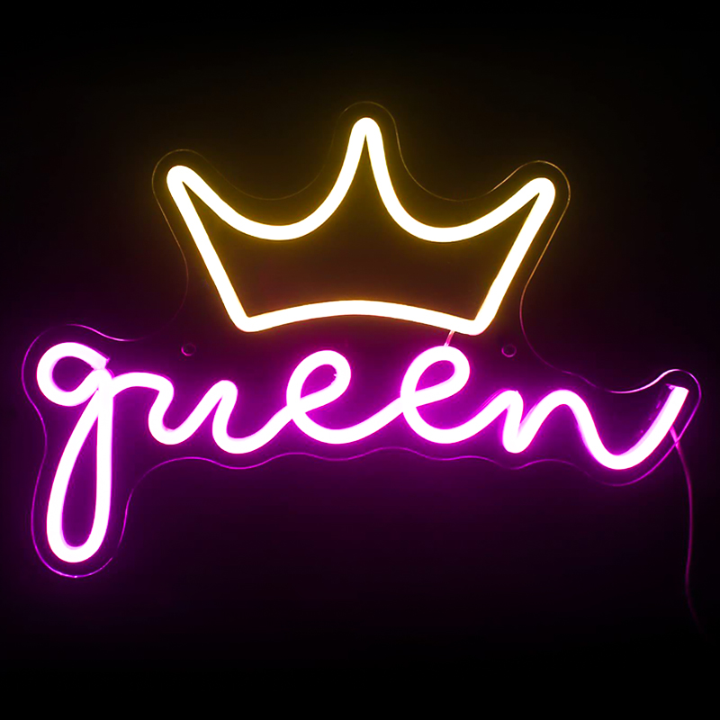 Неоновая настенная лампа Queen Neon Wall Lamp Розовый Желтый Неоновая настенная лампа Queen Neon Wall Lamp Розовый Желтый в Липецке | Loft Concept