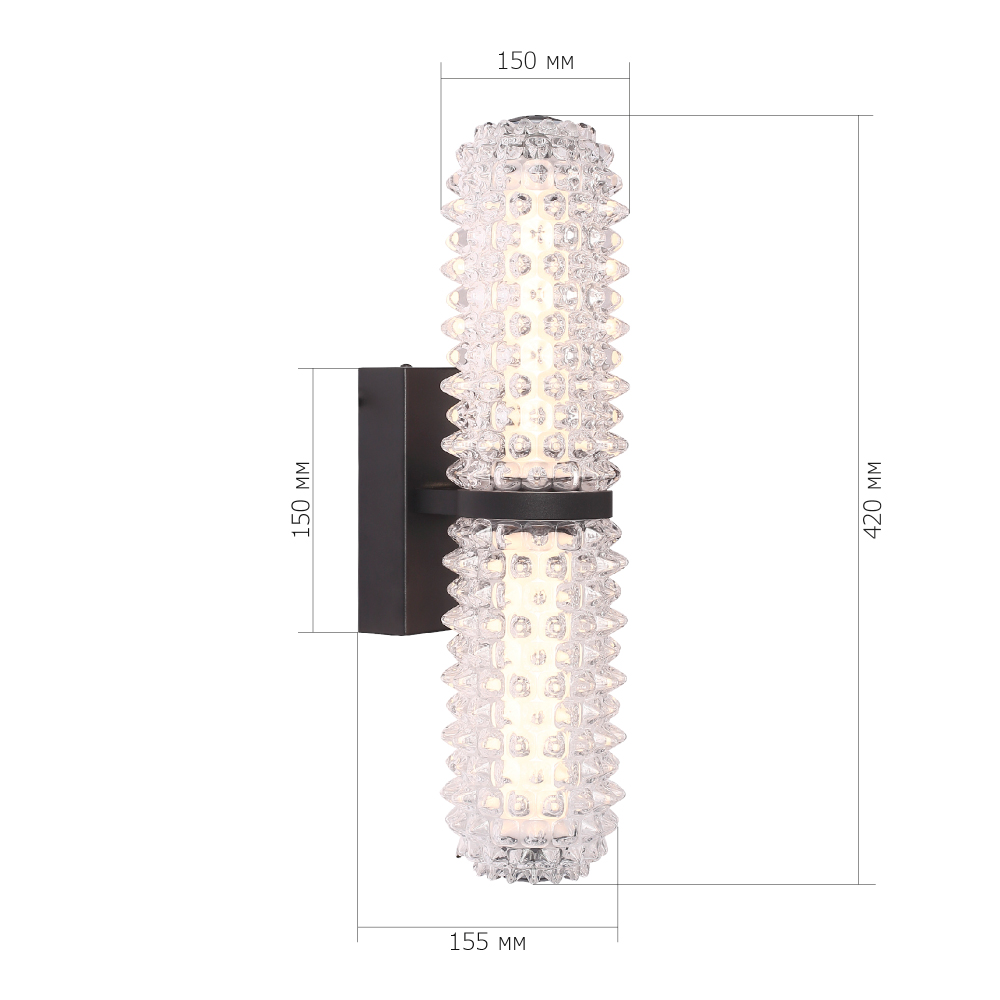 Бра с факутрным стеклянным плафоном Sonora в Липецке