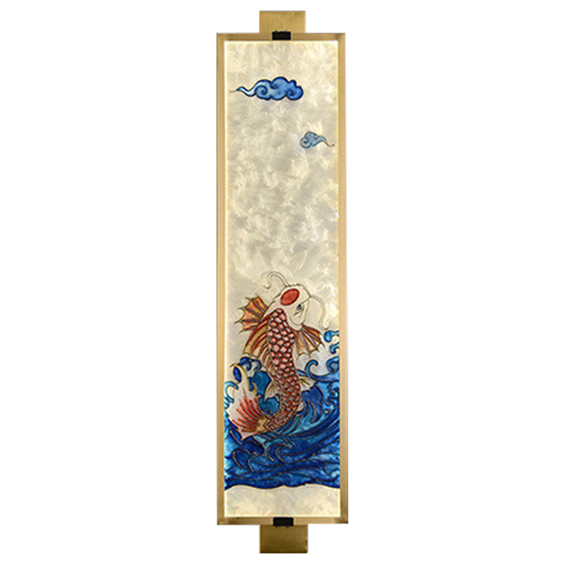 Настенный светильник Red Fish Oriental Scenes Wall Lamp Мульти Золотой Синий Красный Настенный светильник Red Fish Oriental Scenes Wall Lamp Мульти Золотой Синий Красный в Липецке | Loft Concept
