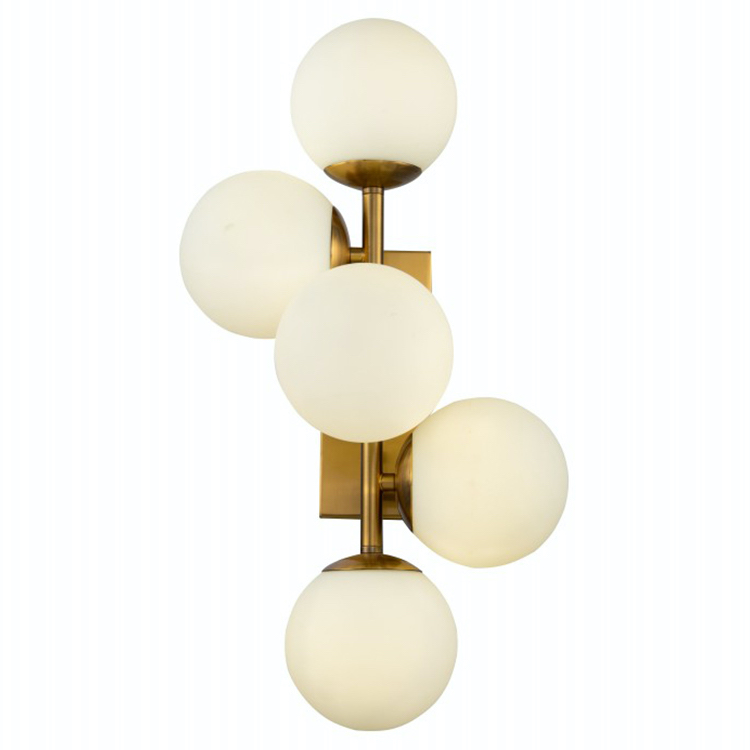 Бра White Balls Sconces Белое матовое стекло Латунь Бра White Balls Sconces Белое матовое стекло Латунь в Липецке | Loft Concept