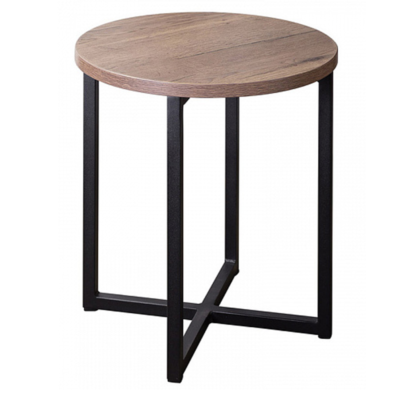 Приставной стол Industrial Oak Heidi Side Table Черный Дерево Табак Приставной стол Industrial Oak Heidi Side Table Черный Дерево Табак в Липецке | Loft Concept