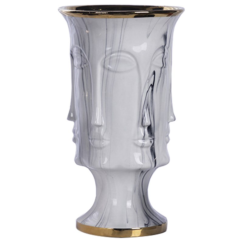 Ваза DORA MAAR URN Grey Marble Vase Глянцевое золото Белый Мрамор Bianco Ваза DORA MAAR URN Grey Marble Vase Глянцевое золото Белый Мрамор Bianco в Липецке | Loft Concept