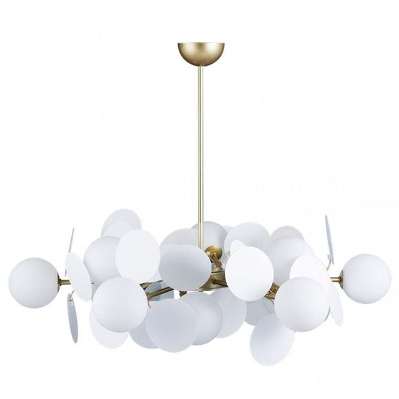 Люстра MATISSE Chandelier White 12 ламп Белый Золотой Люстра MATISSE Chandelier White 12 ламп Белый Золотой в Липецке | Loft Concept