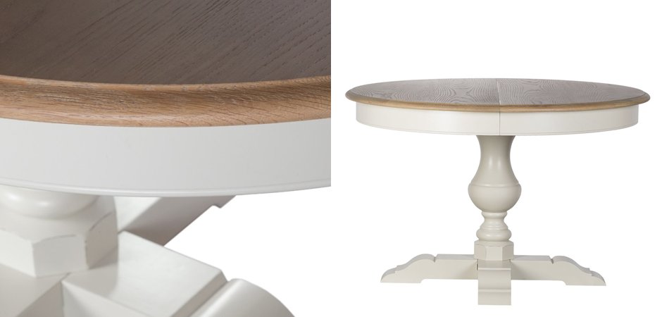 Provence Round Dining Table White раскладной стол Provence Round Dining Table White раскладной стол - Loft-Concept в Липецке