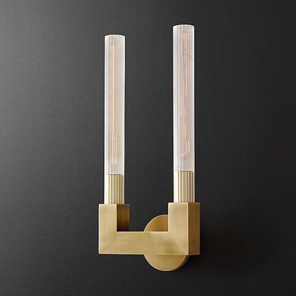 Бра RH CANELLE wall lamp DOUBLE Sconces Латунь Бра RH CANELLE wall lamp DOUBLE Sconces Латунь в Липецке | Loft Concept