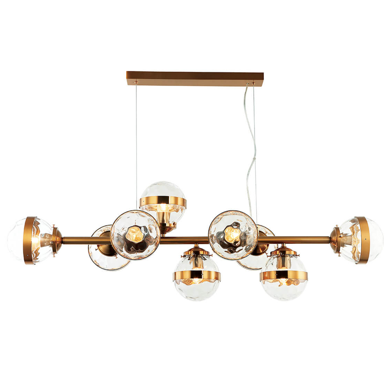 Люстра Greyson Chandelier 9 lamp Глянцевое золото Прозрачный Люстра Greyson Chandelier 9 lamp Глянцевое золото Прозрачный в Липецке | Loft Concept