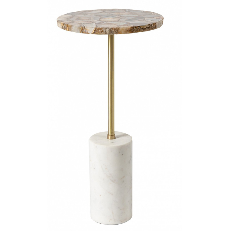 Приставной столик Agate & Marble Бежевый Серый Приставной столик Agate & Marble Бежевый Серый в Липецке | Loft Concept