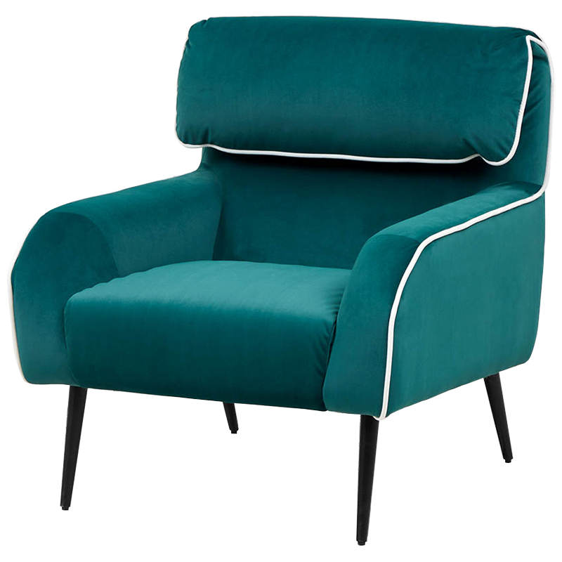 Кресло Basil Armchair Изумрудный Белый Черный Кресло Basil Armchair Изумрудный Белый Черный в Липецке | Loft Concept