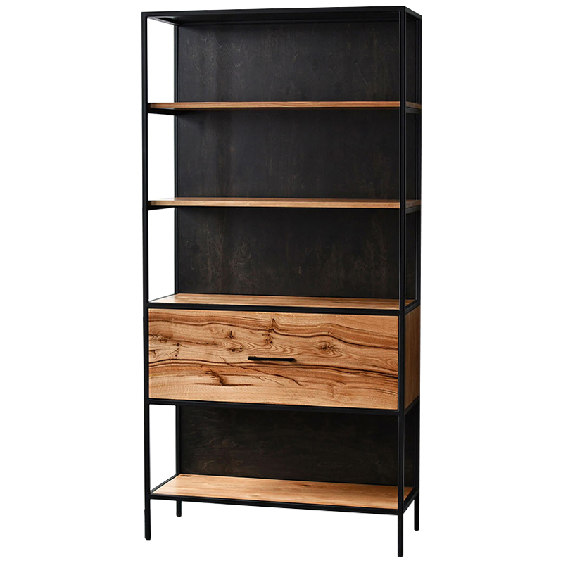 Стеллаж Terrel Industrial Metal Rust Rack Черный Коричневый Стеллаж Terrel Industrial Metal Rust Rack Черный Коричневый в Липецке | Loft Concept