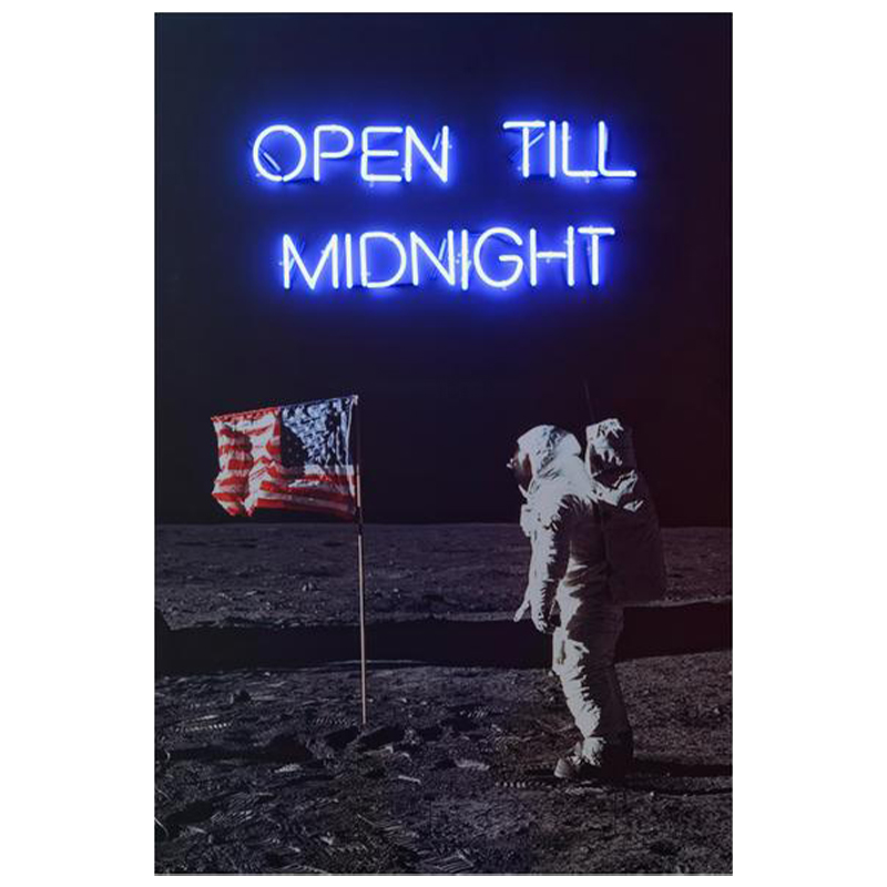 Дизайнерский Постер Неоновый светящийся Moon Landing Мульти Дизайнерский Постер Неоновый светящийся Moon Landing Мульти в Липецке | Loft Concept
