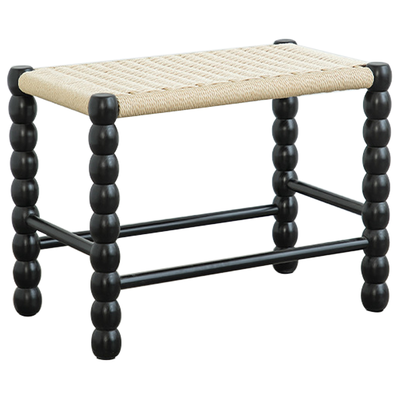 Банкетка French Corner Banquet Black 60 см Черный Бежевый Банкетка French Corner Banquet Black 60 см Черный Бежевый в Липецке | Loft Concept