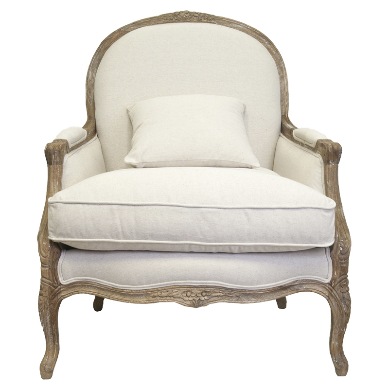 Кресло Ava Classical Armchair beige flax Бежевый Коричневый Кресло Ava Classical Armchair beige flax Бежевый Коричневый в Липецке | Loft Concept