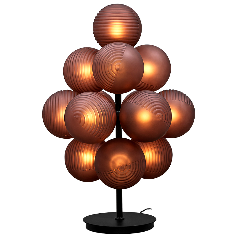 Настольная лампа с круглыми плафонами Syridine Lamp Янтарный Черный Настольная лампа с круглыми плафонами Syridine Lamp Янтарный Черный в Липецке | Loft Concept