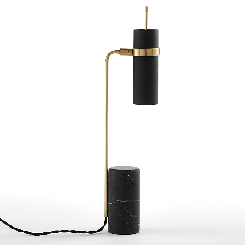 Настольная лампа Detlef Table lamp black marble Черный Мрамор Nero Латунь Настольная лампа Detlef Table lamp black marble Черный Мрамор Nero Латунь в Липецке | Loft Concept