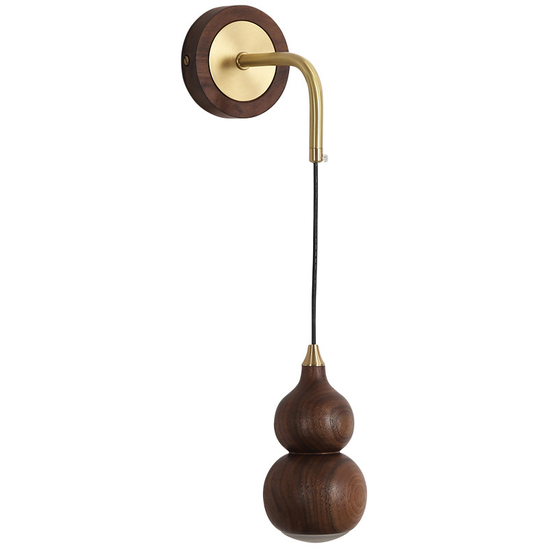 Настенный светильник с плафоном из дерева Neal Wooden Wall Lamp Коричневый Латунь Настенный светильник с плафоном из дерева Neal Wooden Wall Lamp Коричневый Латунь в Липецке | Loft Concept