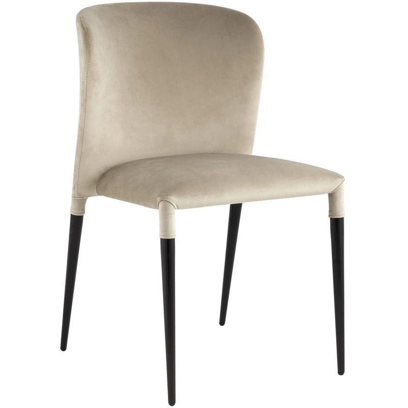 Стул Lori Chair Бежевый Велюр Бежевый Черный Стул Lori Chair Бежевый Велюр Бежевый Черный в Липецке | Loft Concept