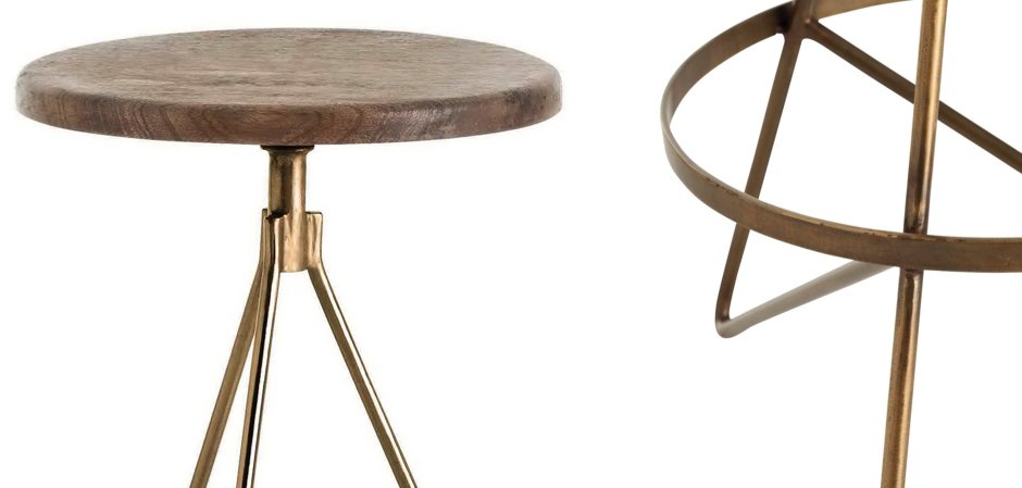 Барный стул Industrial Vintage Brass Iron Swivel Bar Stool Барный стул Industrial Vintage Brass Iron Swivel Bar Stool - Loft-Concept в Липецке