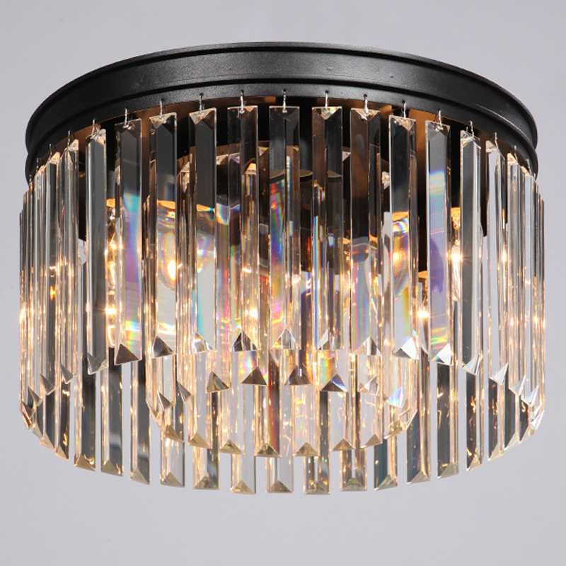 Потолочный светильник ODEON CLEAR GLASS Prism Round 2-TIER 40 см Черный Потолочный светильник ODEON CLEAR GLASS Prism Round 2-TIER 40 см Черный в Липецке | Loft Concept