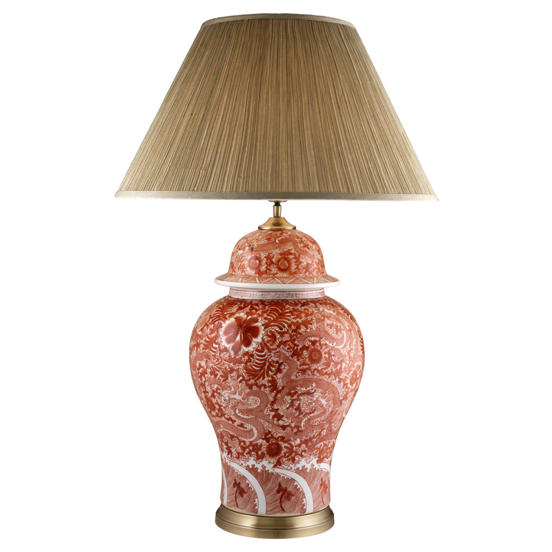 Настольная лампа Eichholtz Table Lamp Palmarito Белый Красный Бежевый Настольная лампа Eichholtz Table Lamp Palmarito Белый Красный Бежевый в Липецке | Loft Concept