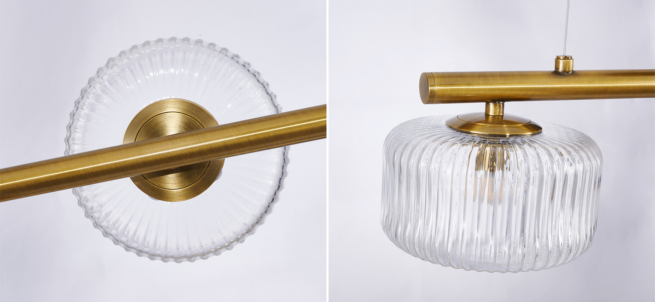 Люстра Blown Glass с прозрачными рельефными плафонами - фото