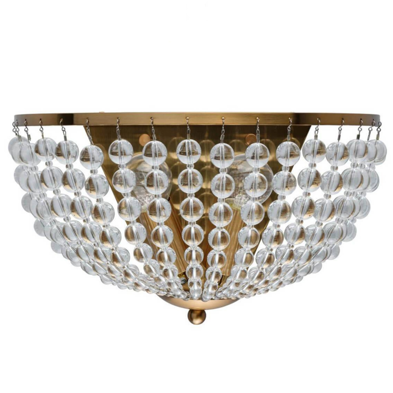 Бра Virginia Clear Beads Wall Lamp Gold Золотой Прозрачное Стекло Бра Virginia Clear Beads Wall Lamp Gold Золотой Прозрачное Стекло в Липецке | Loft Concept