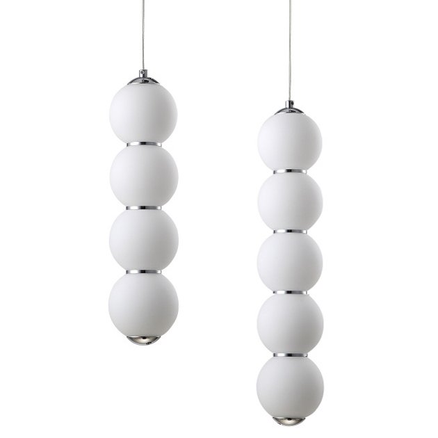 Светильник PEARLS Suspension Pendant Lamp A-B Белый Хром Светильник PEARLS Suspension Pendant Lamp A-B Белый Хром в Липецке | Loft Concept