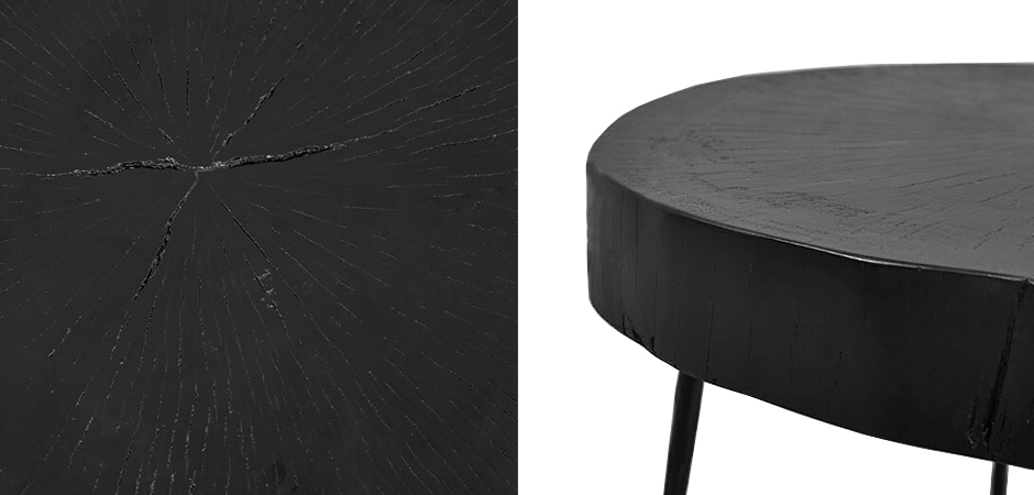 Приставной стол Saw Cut Black Wood Side Table Приставной стол Saw Cut Black Wood Side Table - Loft-Concept в Липецке