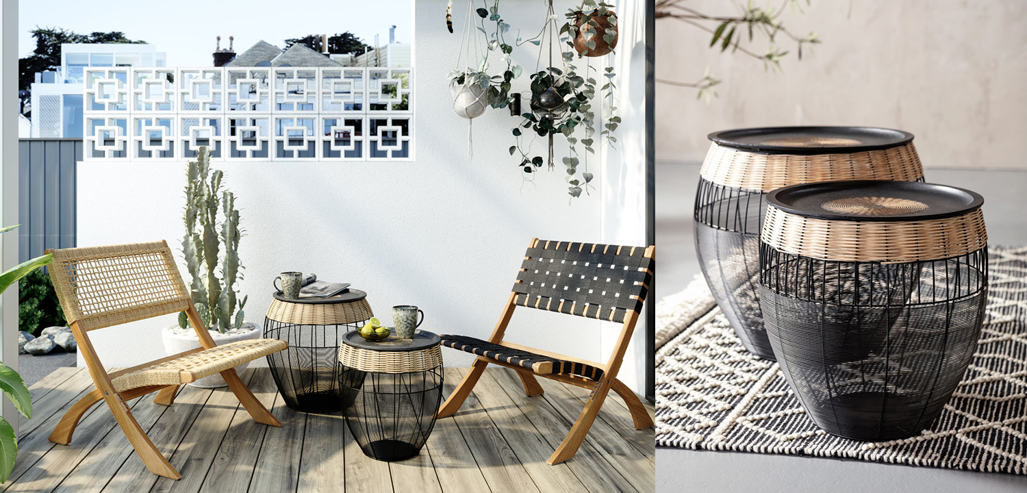 Комплект приставных столов African Wicker Drums - фото №1